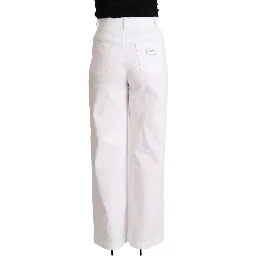 White MONICA Boot Cut Cotton Denim Jeans