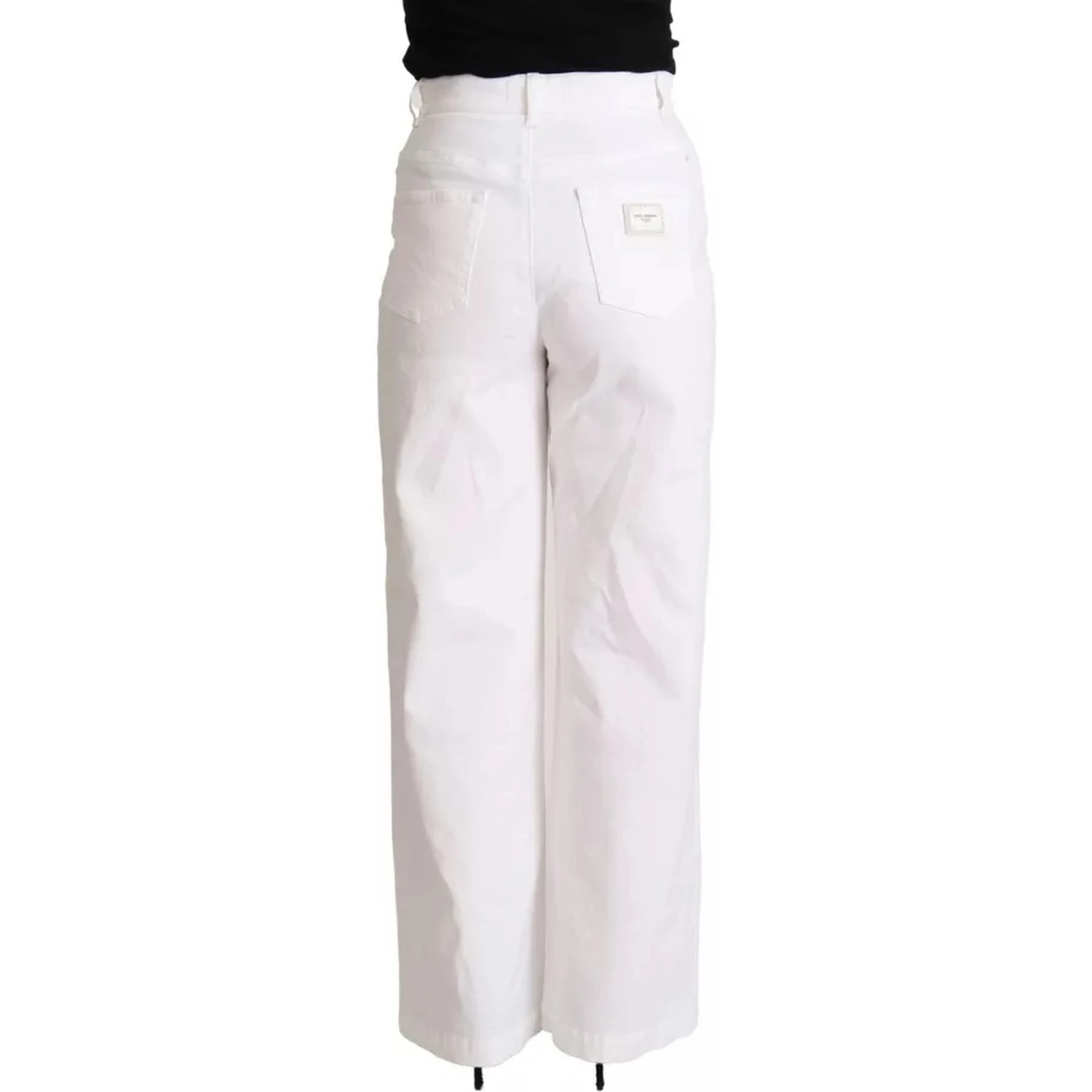 White MONICA Boot Cut Cotton Denim Jeans