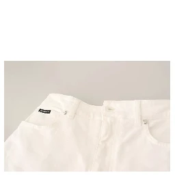 White MONICA Boot Cut Cotton Denim Jeans