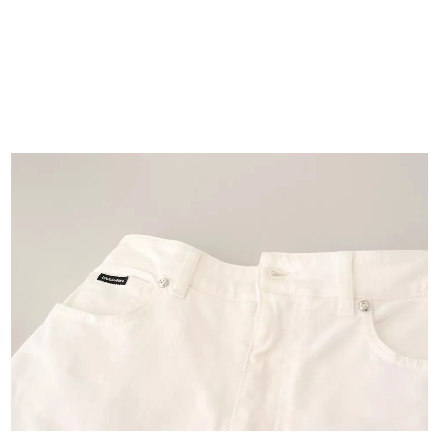White MONICA Boot Cut Cotton Denim Jeans