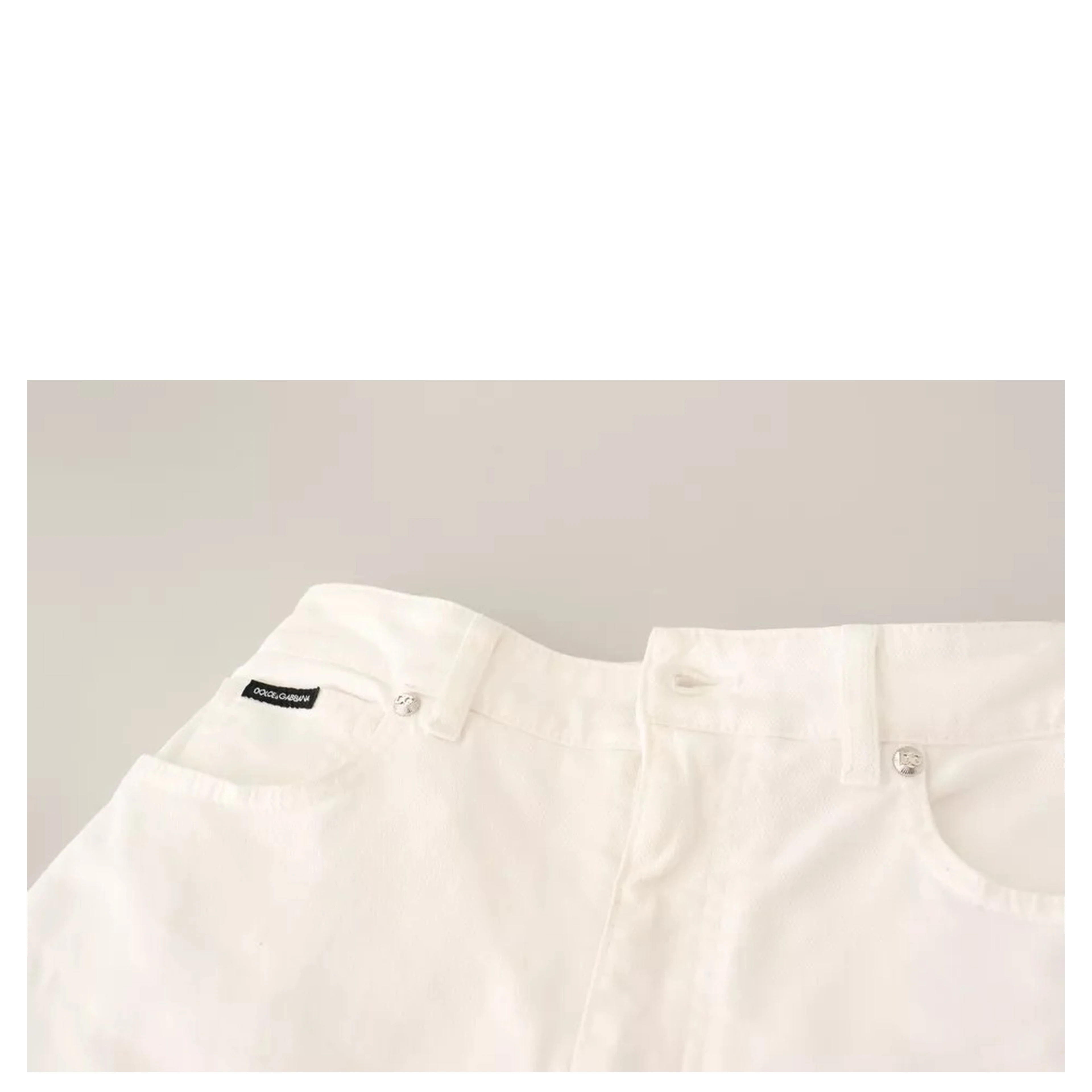 White MONICA Boot Cut Cotton Denim Jeans