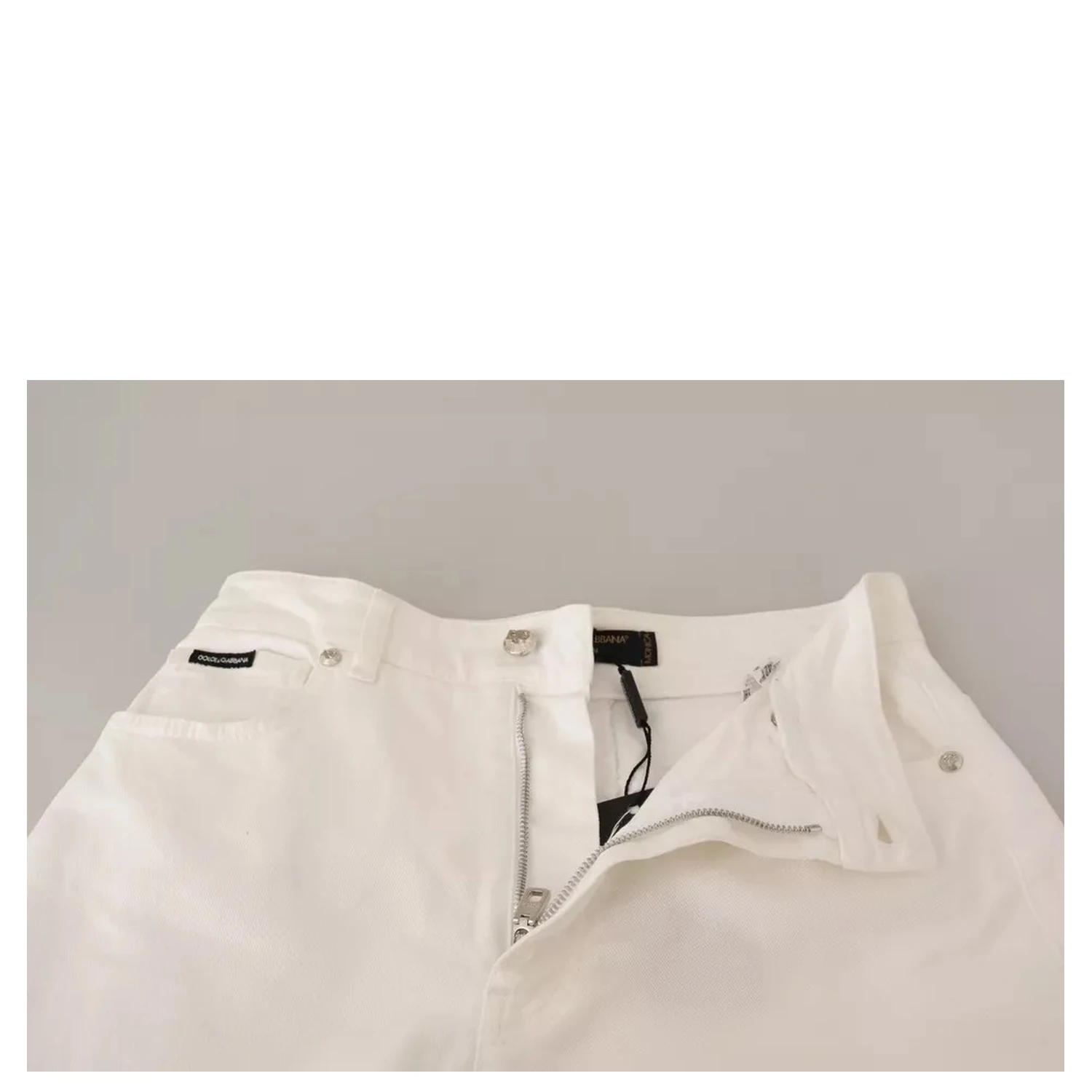 White MONICA Boot Cut Cotton Denim Jeans