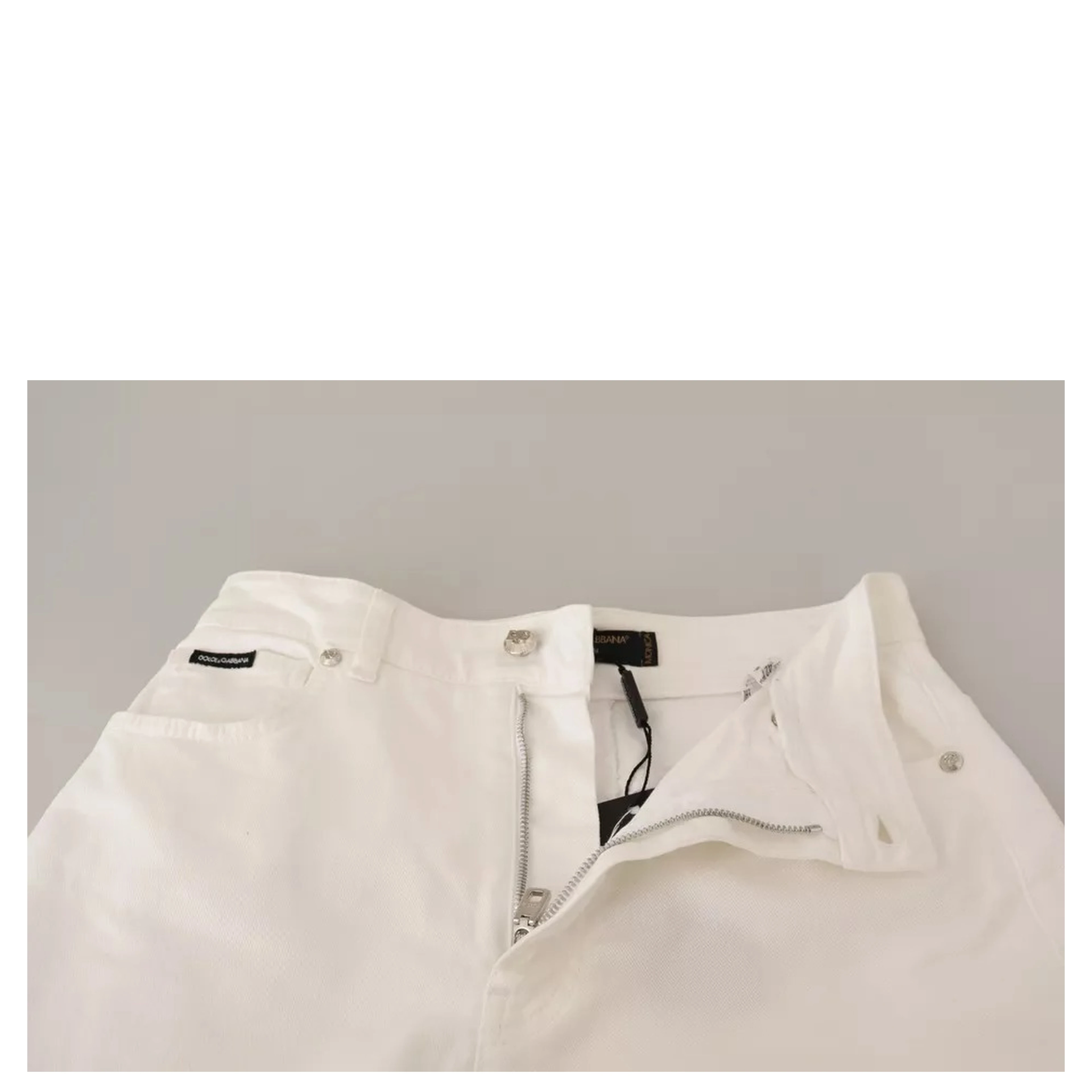 White MONICA Boot Cut Cotton Denim Jeans