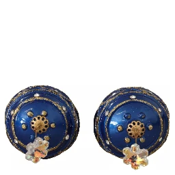 Gold Brass Blue Christmas Ball Crystal Hook Jewelry Earrings