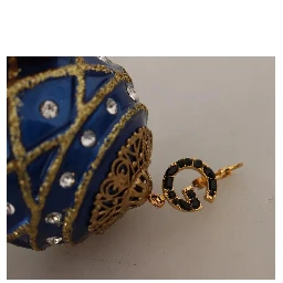 Gold Brass Blue Christmas Ball Crystal Hook Jewelry Earrings