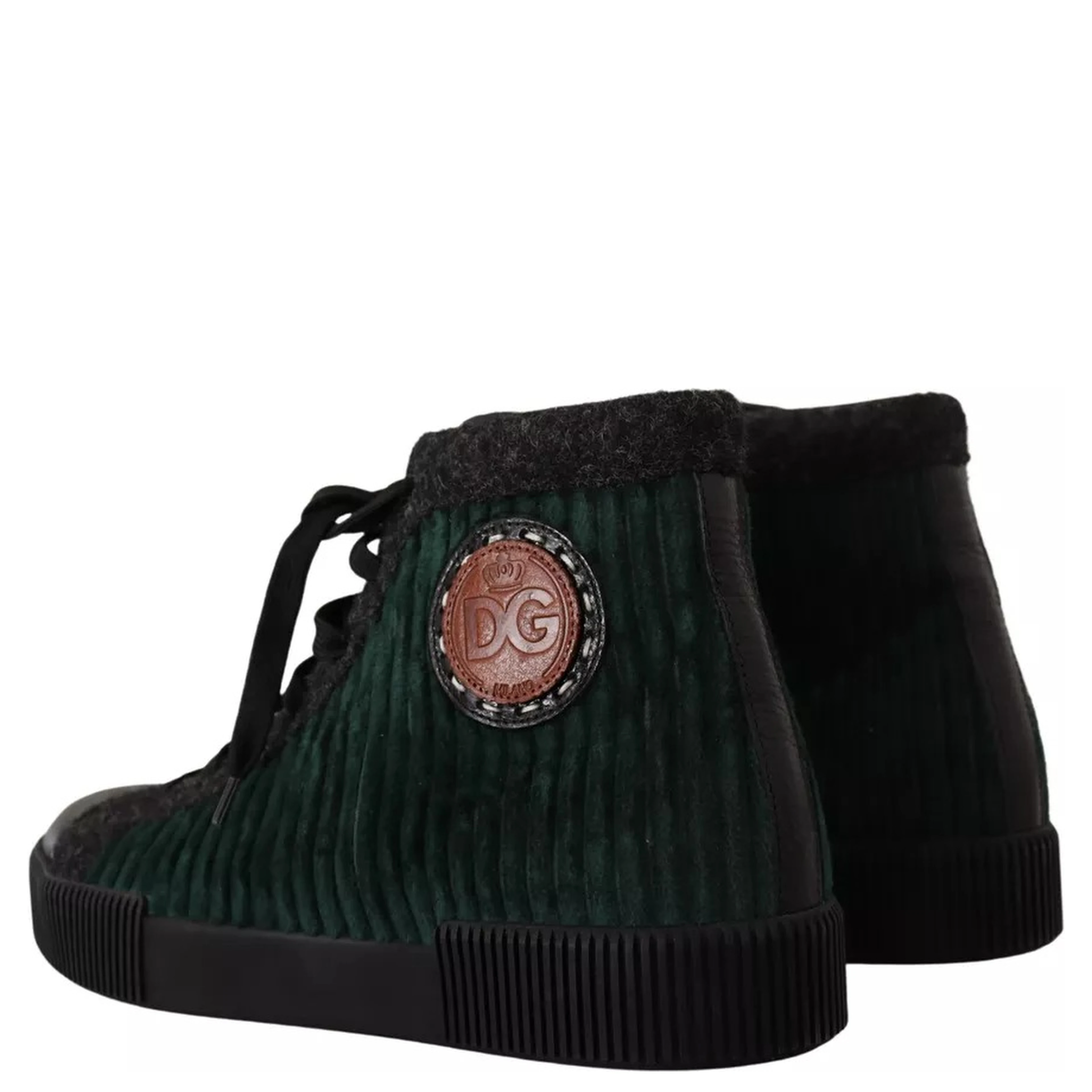 Green Corduroy High Tops Sneakers Mens Casual Shoes