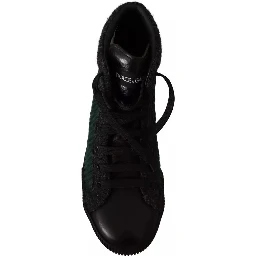 Green Corduroy High Tops Sneakers Mens Casual Shoes