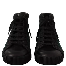 Green Corduroy High Tops Sneakers Mens Casual Shoes