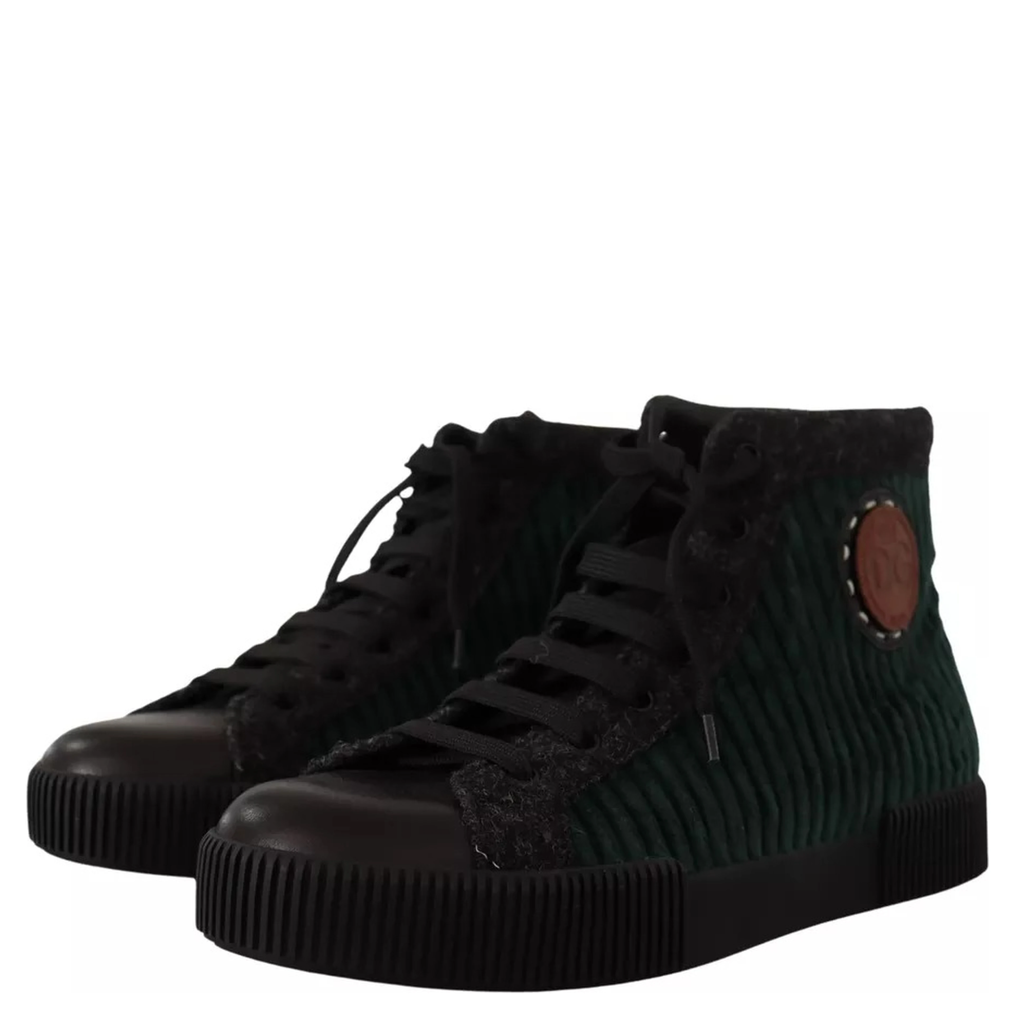 Green Corduroy High Tops Sneakers Mens Casual Shoes