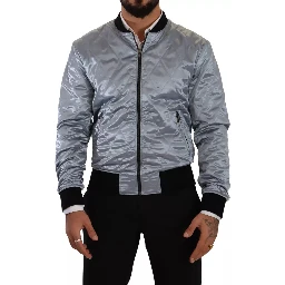 Light Blue Bomber Coat Men Jacket