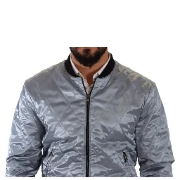Light Blue Bomber Coat Men Jacket