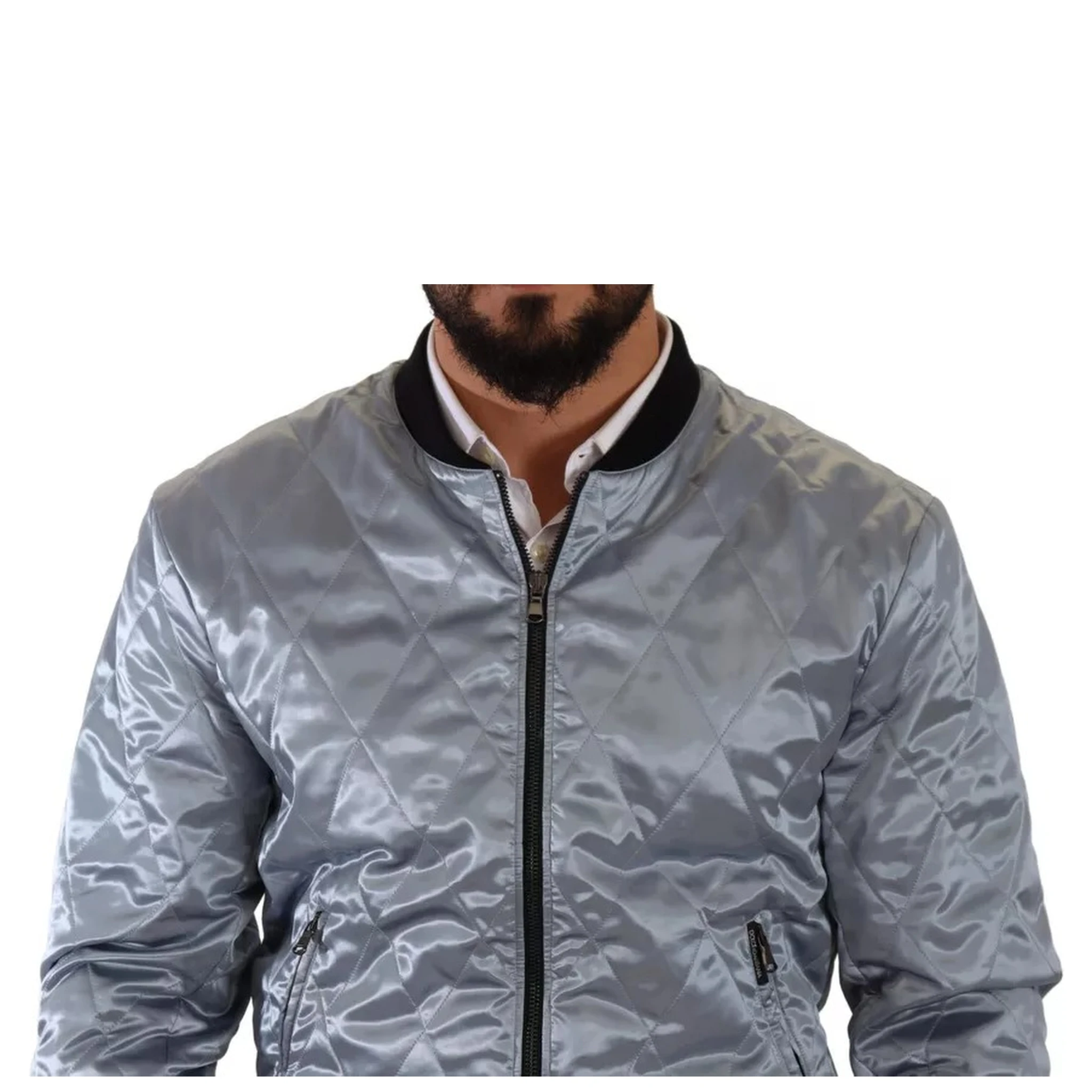 Light Blue Bomber Coat Men Jacket