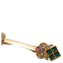 Gold Plated 925 Sterling Silver Crystal Collar Stop Brooch