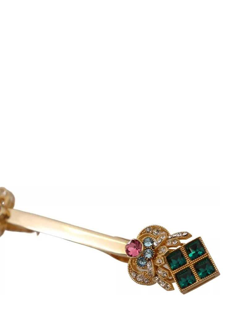 Gold Plated 925 Sterling Silver Crystal Collar Stop Brooch alternative