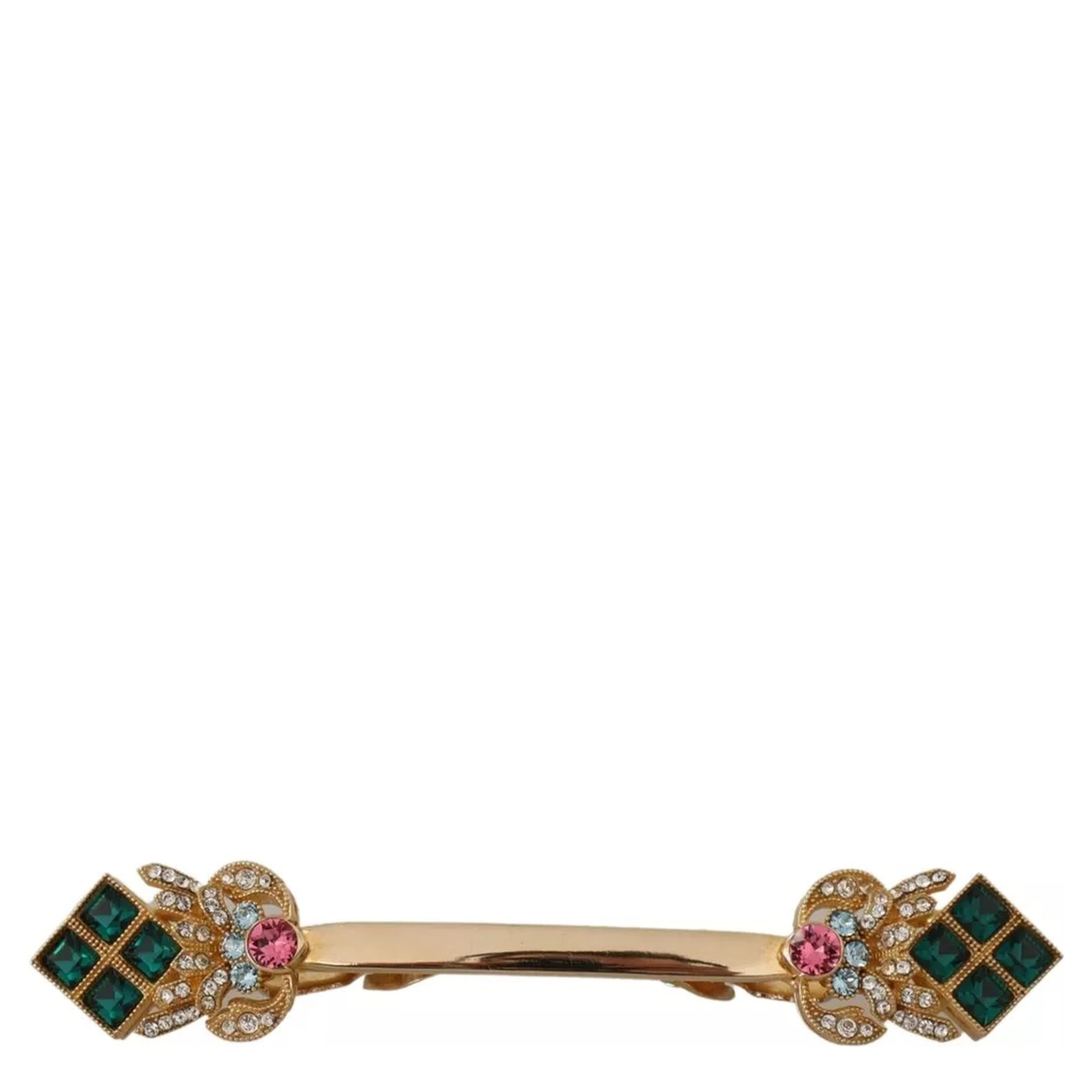 Gold Plated 925 Sterling Silver Crystal Collar Stop Brooch