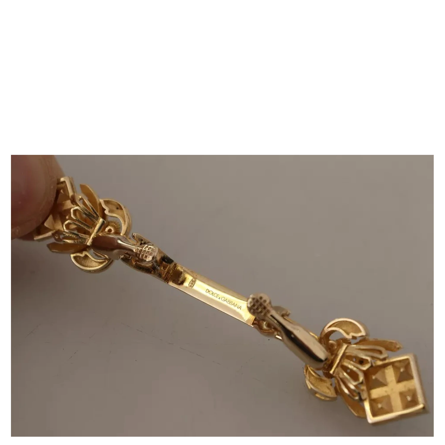 Gold Plated 925 Sterling Silver Crystal Collar Stop Brooch