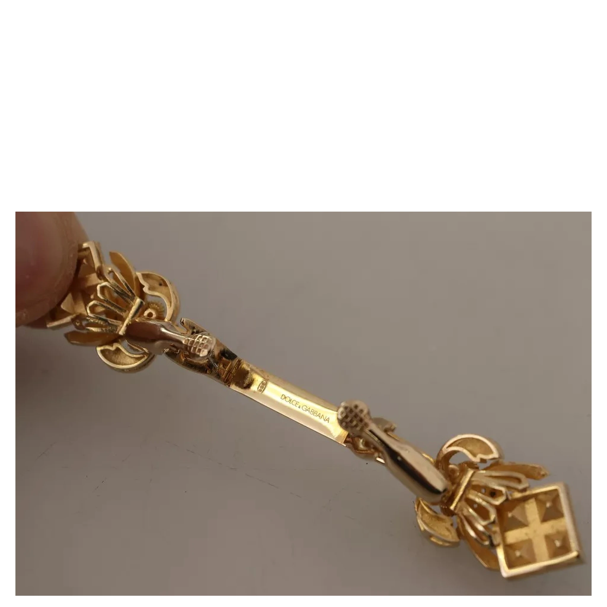 Gold Plated 925 Sterling Silver Crystal Collar Stop Brooch