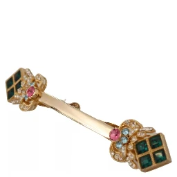 Gold Plated 925 Sterling Silver Crystal Collar Stop Brooch