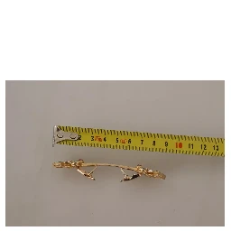 Gold Plated 925 Sterling Silver Crystal Collar Stop Brooch