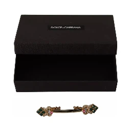 Gold Plated 925 Sterling Silver Crystal Collar Stop Brooch