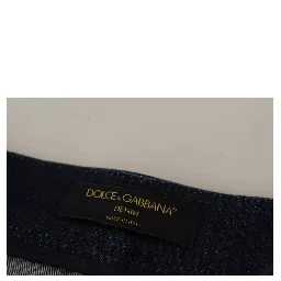 Dark Blue Embellished Denim Hot Pants Shorts