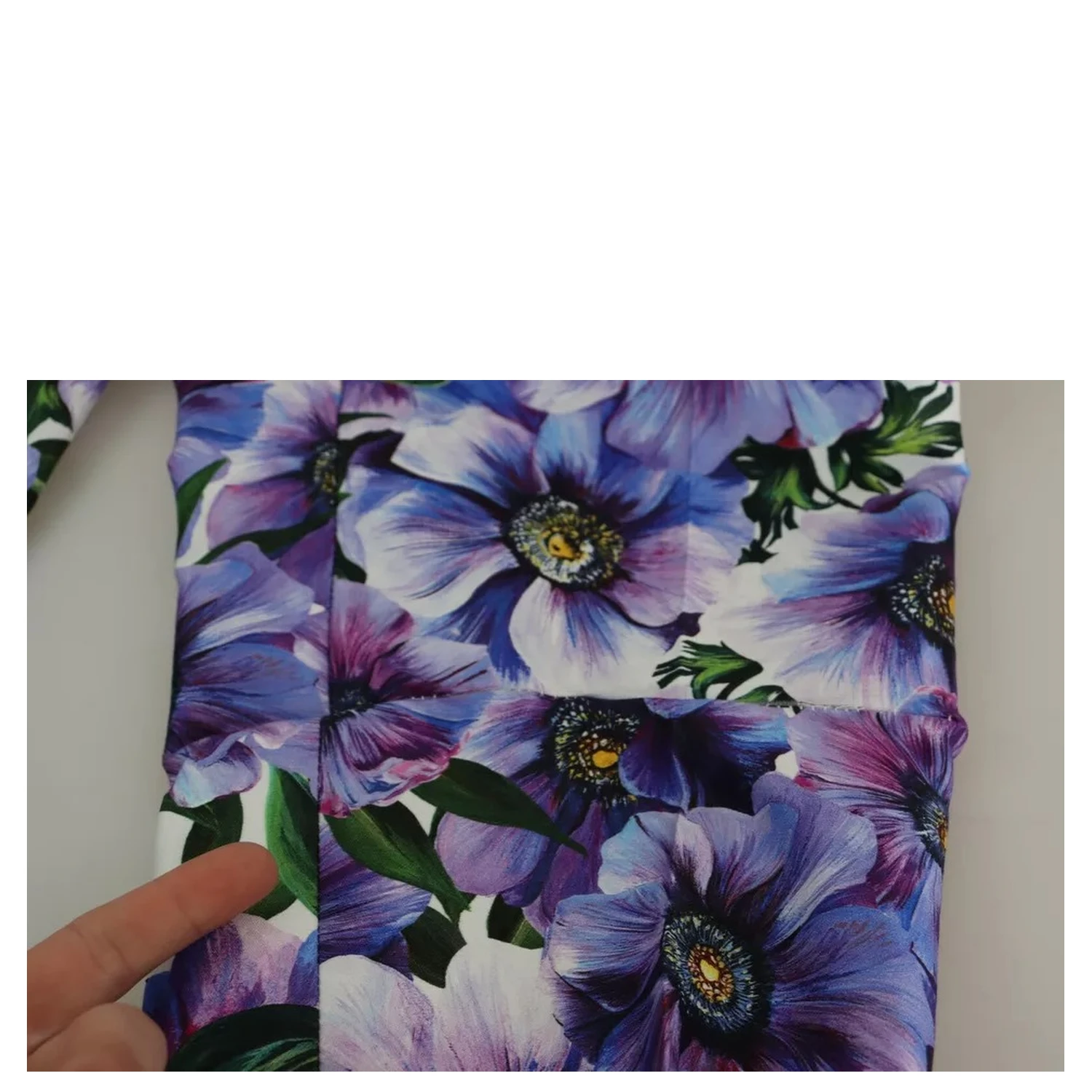 Purple Floral Print Tapered Cotton Pants