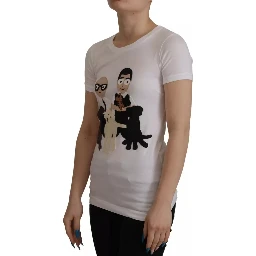White #DGFamily Patch Top Cotton T-shirt