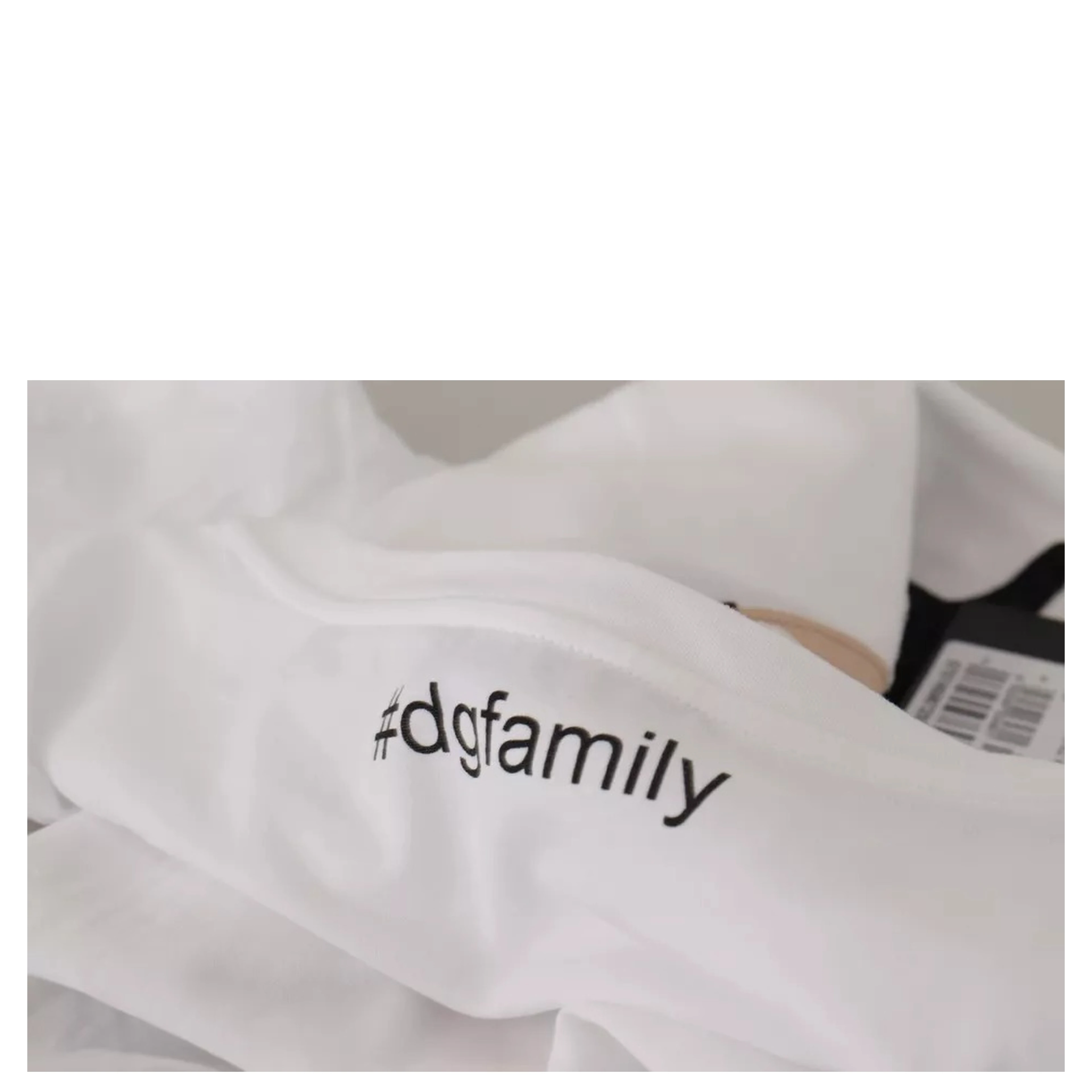White #DGFamily Patch Top Cotton T-shirt