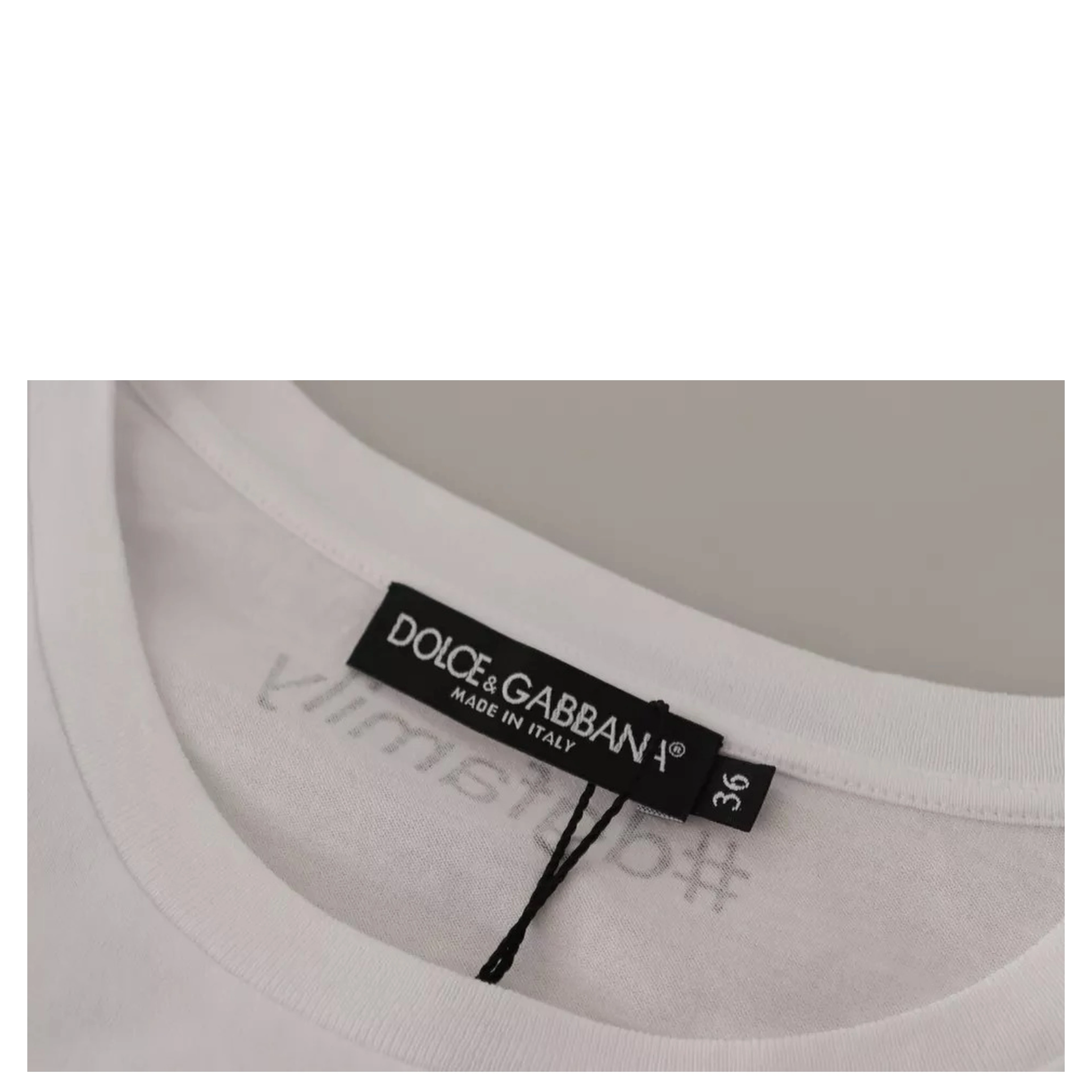White #DGFamily Patch Top Cotton T-shirt