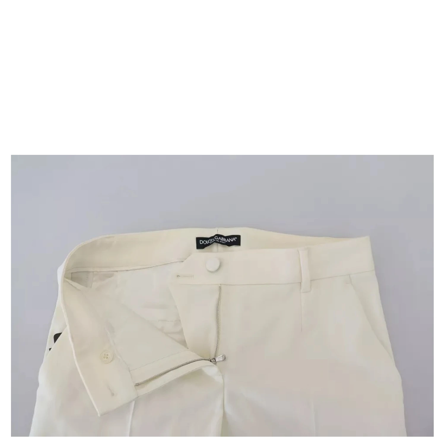 White High Waist Tapered Wool Pants