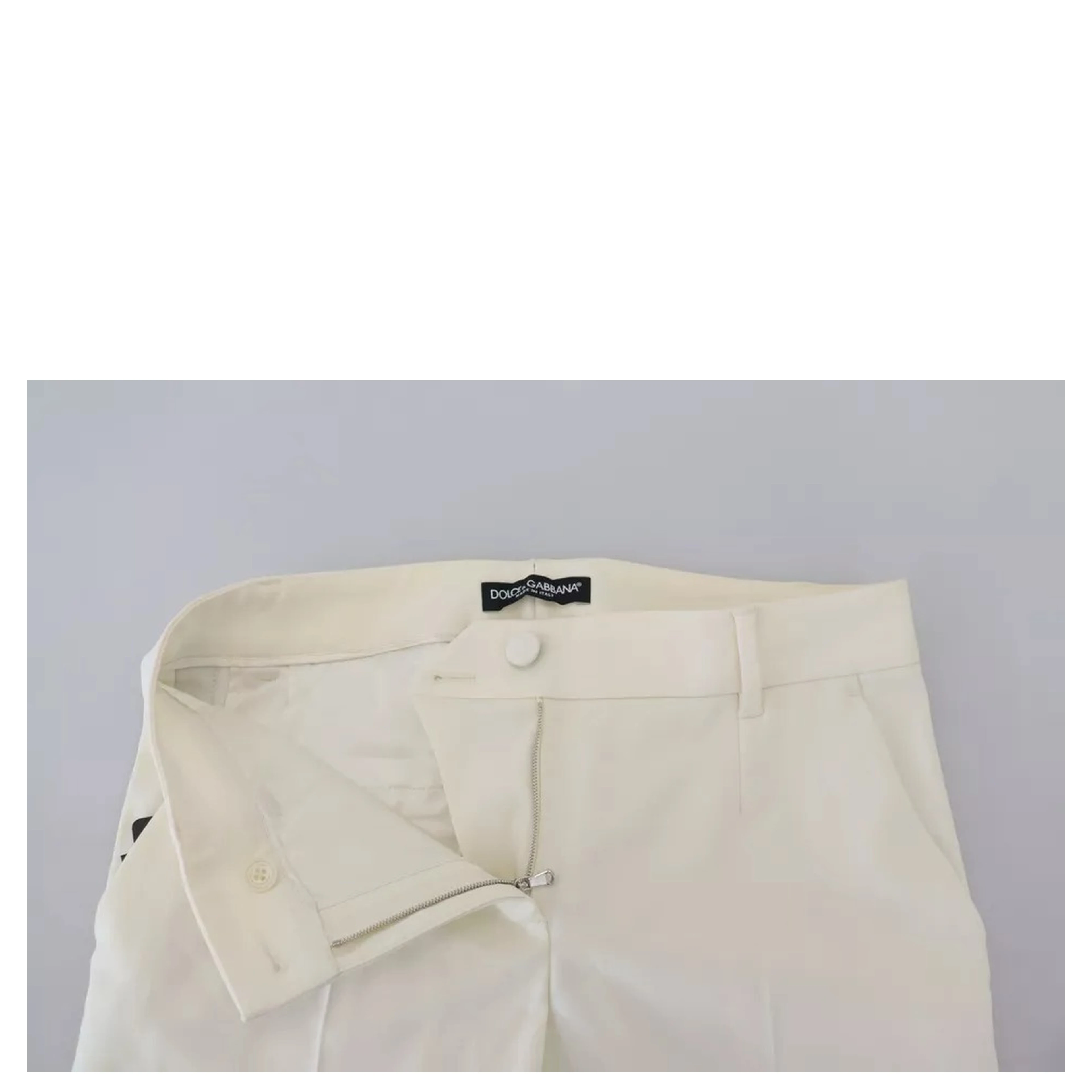 White High Waist Tapered Wool Pants