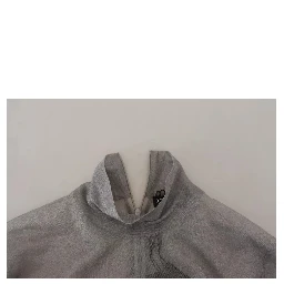 Gray See Through Turtleneck Pullover Sweater