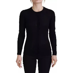 Black Crewneck Long Sleeves Pullover Sweater