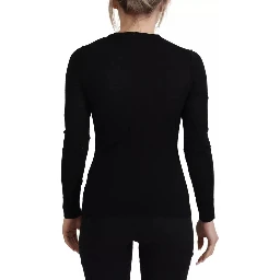 Black Crewneck Long Sleeves Pullover Sweater