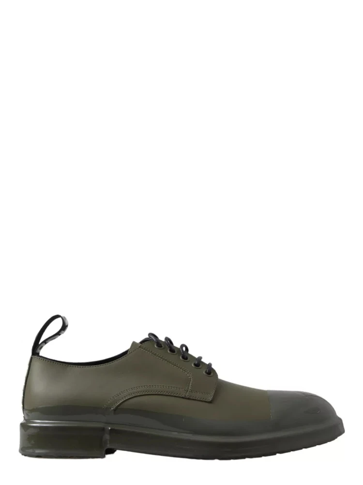 Green Leather Rubber Sole Dress Shoes