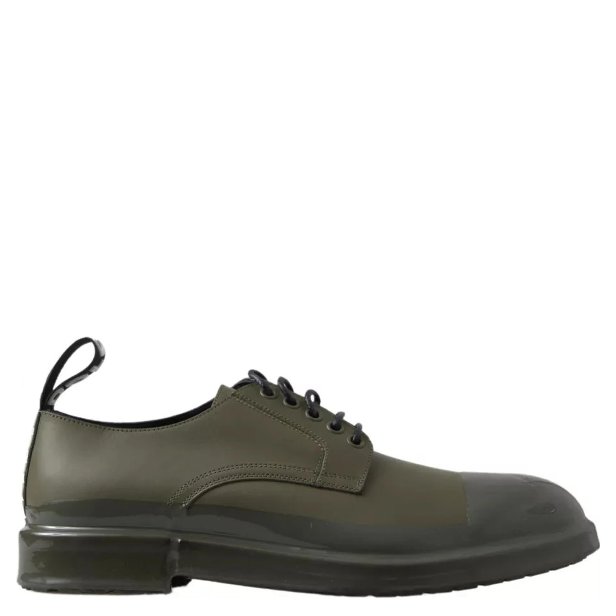 Green Leather Rubber Sole Dress Shoes