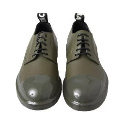 Green Leather Rubber Sole Dress Shoes
