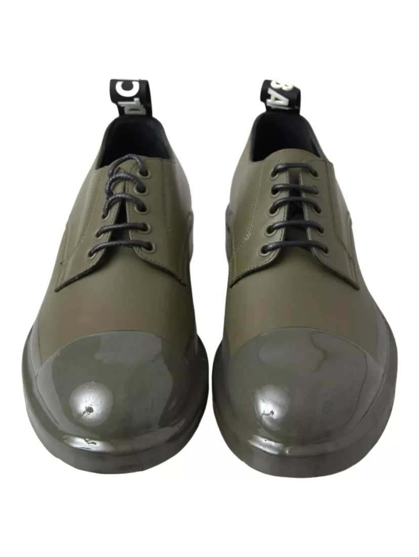 Green Leather Rubber Sole Dress Shoes
