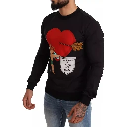 Black Cupid Print Hoodie Sweatshirt Sweater
