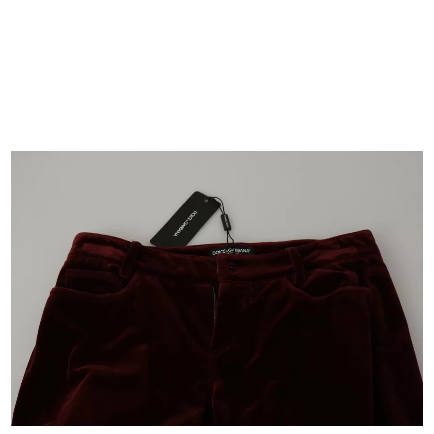 Bordeaux Velvet Stretch Slim Fit Pants