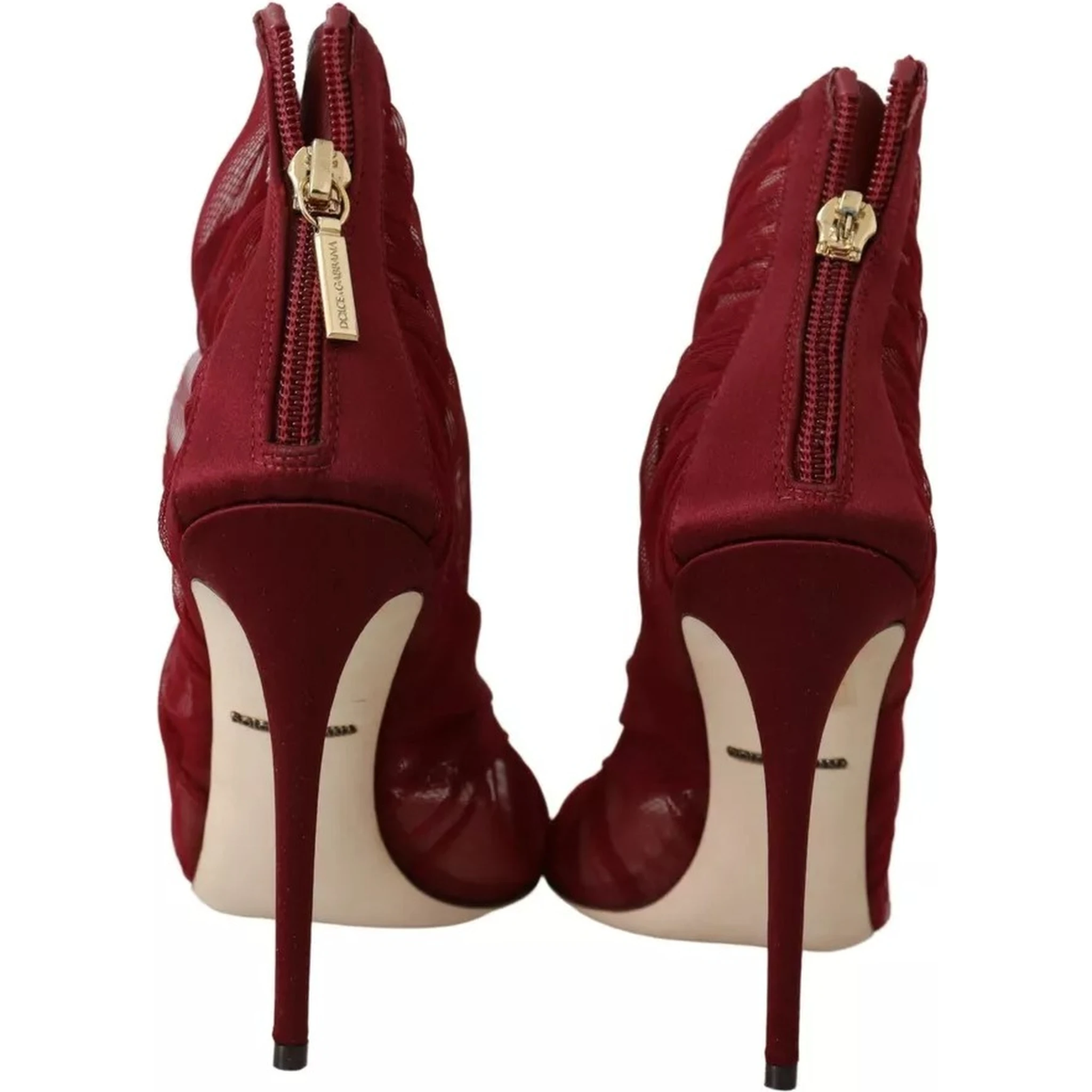 Red Tulle Ankle Boots Stiletto Heels Shoes