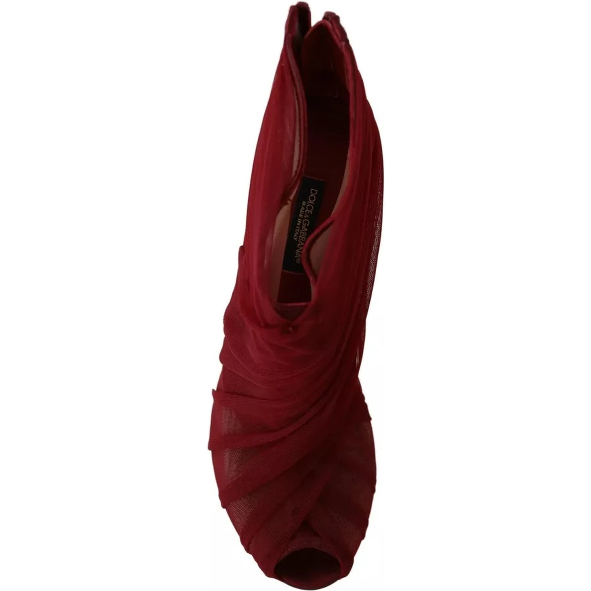 Red Tulle Ankle Boots Stiletto Heels Shoes