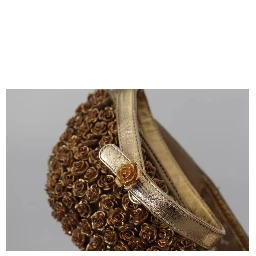 Gold Roses Embellished Heels Pumps Shoes