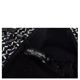 Black Embellished Nylon Bodycon Mini Dress