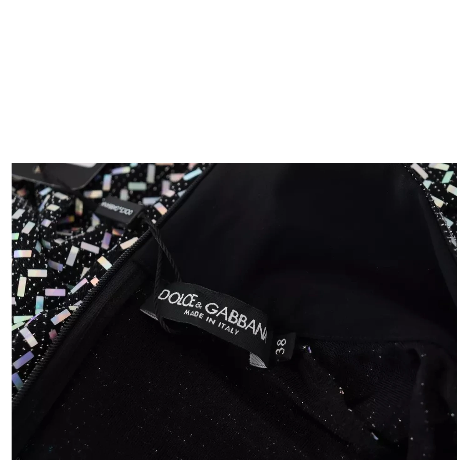 Black Embellished Nylon Bodycon Mini Dress