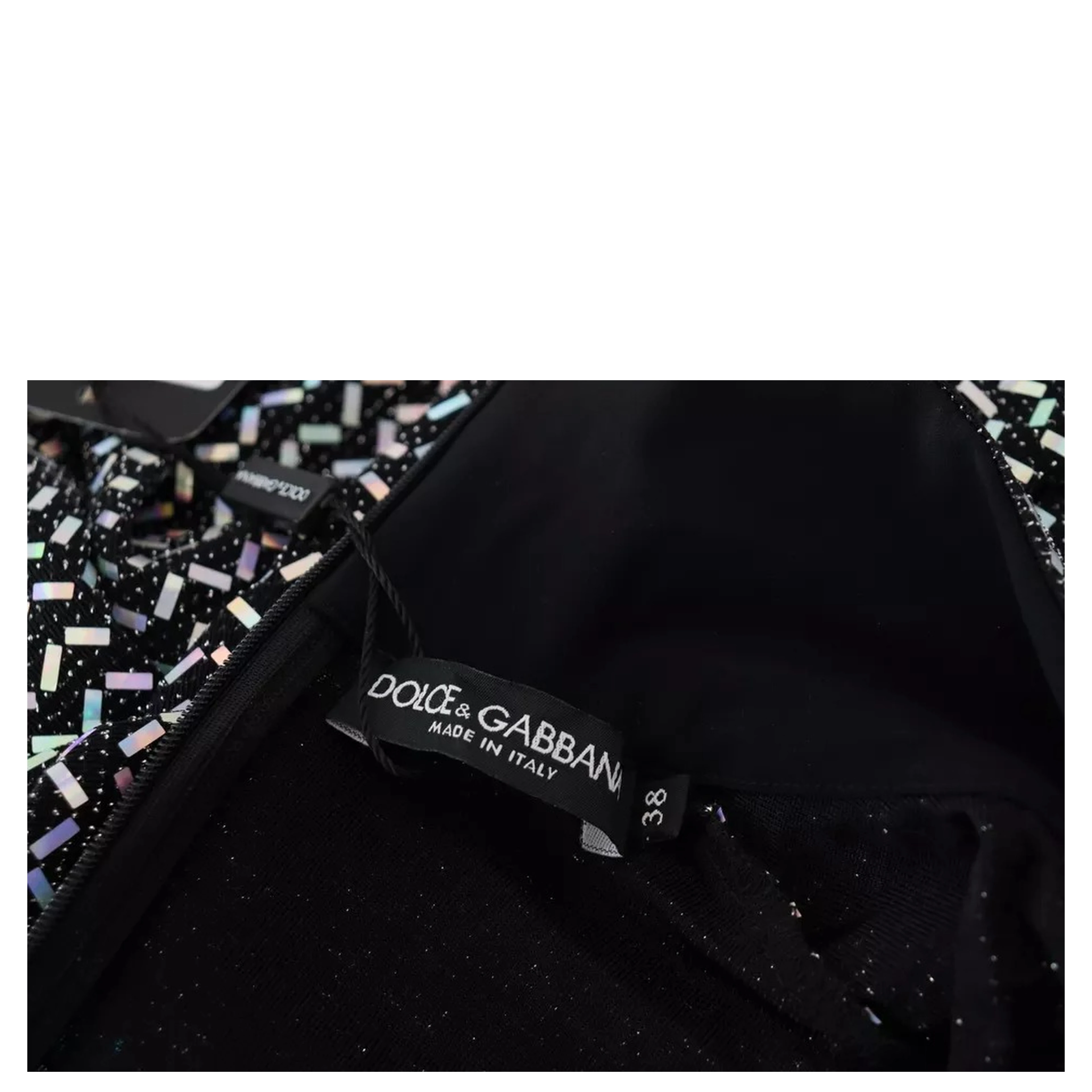 Black Embellished Nylon Bodycon Mini Dress