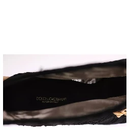 Black Crystal Lace Booties Stilettos Shoes