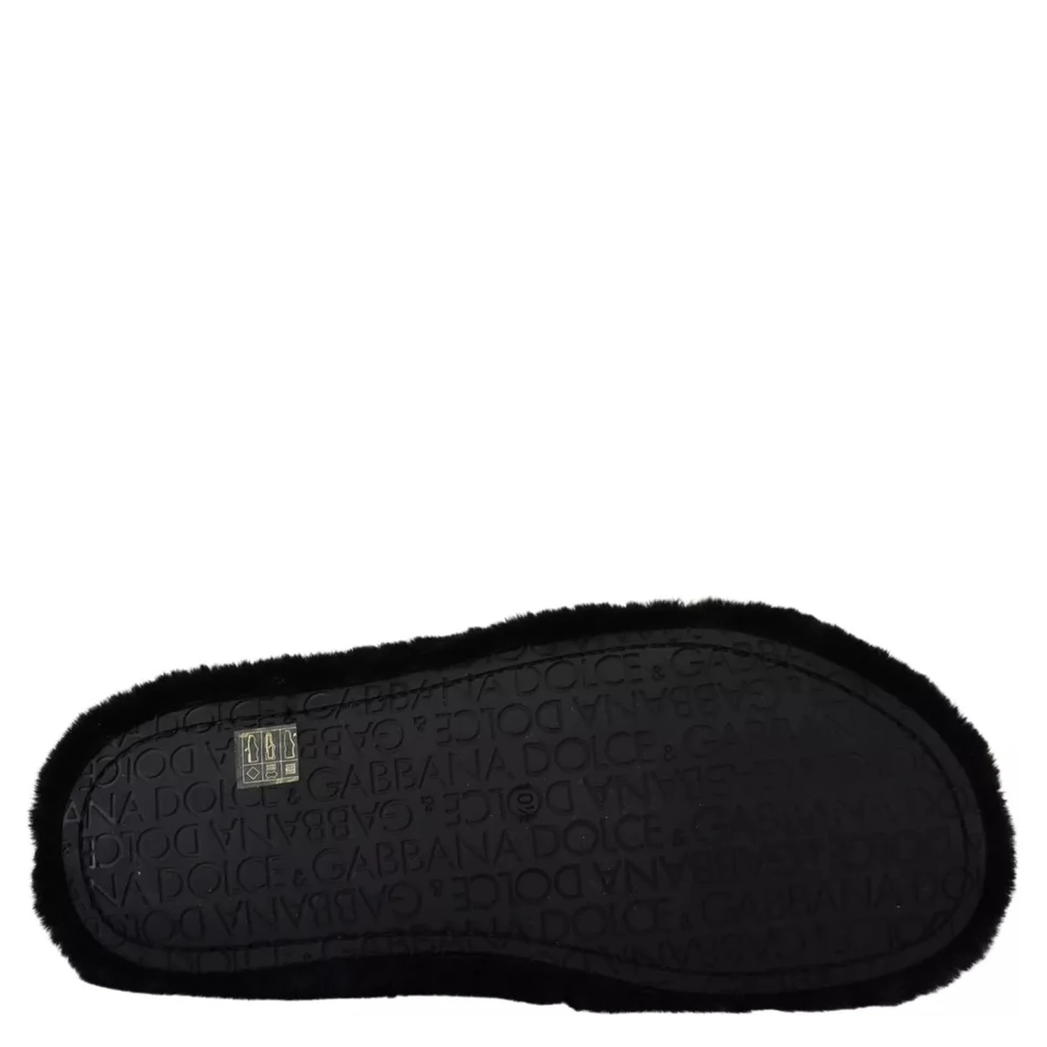Black Polyester Faux Fur Mens Flats Sandals Shoes