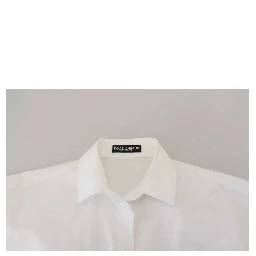 White Cotton Button Front Short Sleeve Shirt