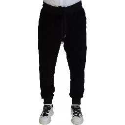 Black Cotton Skinny Jogger Sweatpants Pants